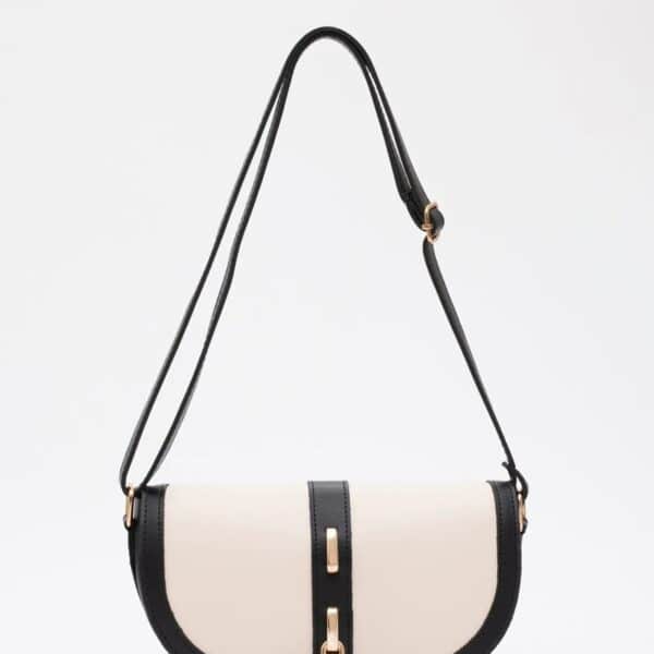Sac À Bandoulière Diva Contrast Design - Noir - Crème