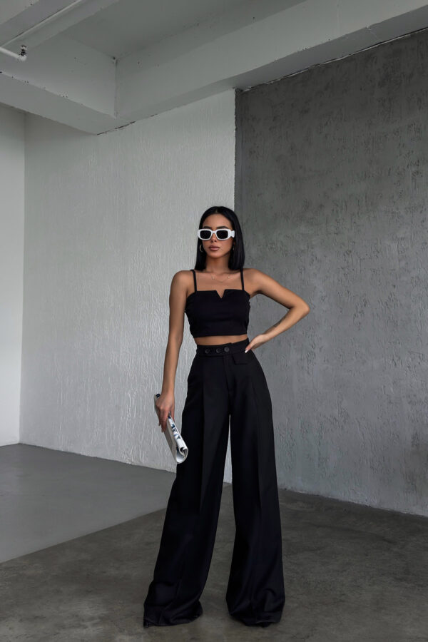 Pantalon noir taille haute